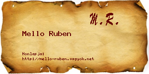 Mello Ruben névjegykártya